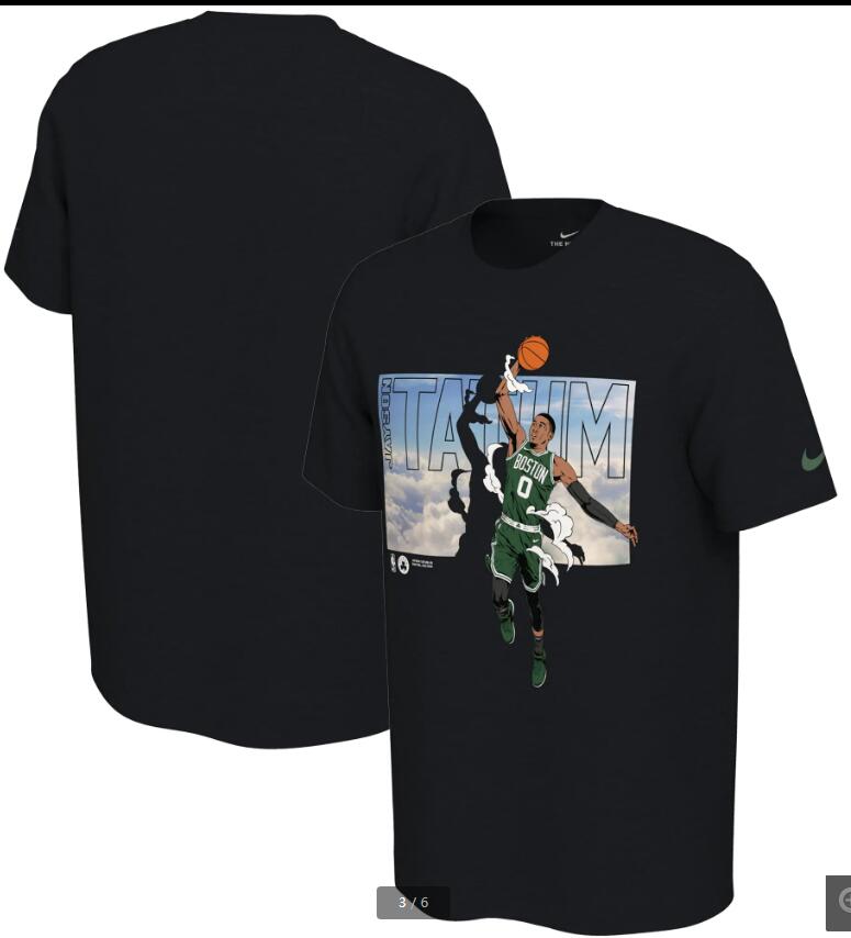 2020 NBA Men Jayson Tatum Boston Celtics Nike Elevation TShirt  Black
